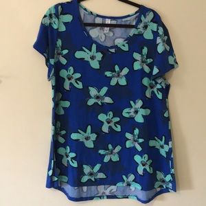 Luluroe blue floral shirt